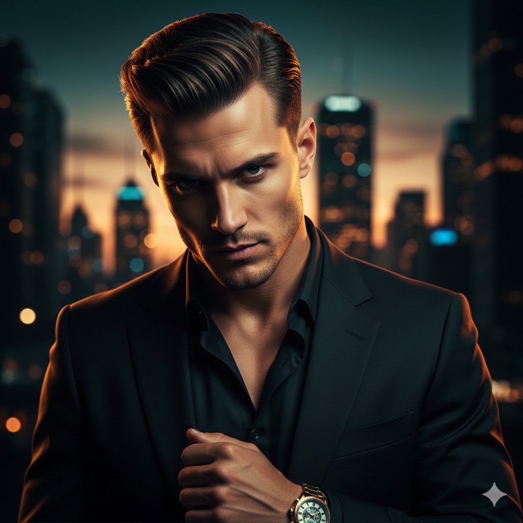 Cinematic Portrait of a Confident Young Man in an Urban Setting 1