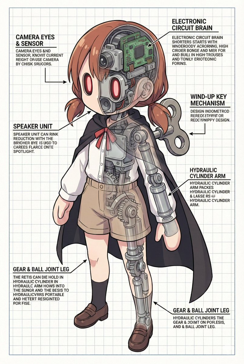 Character Robotization and Technical Diagram Prompt 2