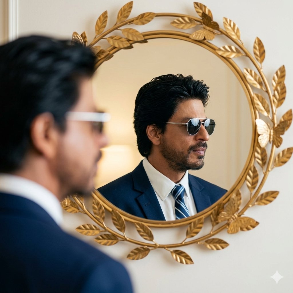 Shah Rukh Khan Reflection Portrait Prompt 1