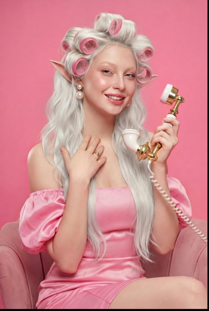 Retro 1960s Barbiecore Cinematic Portrait 4