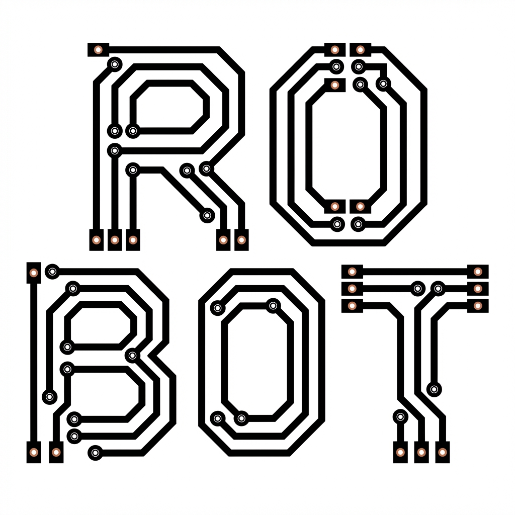 PCB Word Art Schematic for 'Tesla' 2