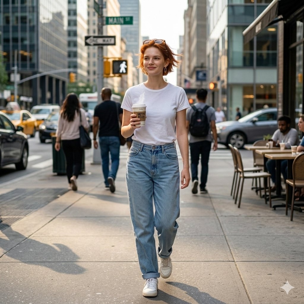 Candid Street Photo of Woman Walking in City 1