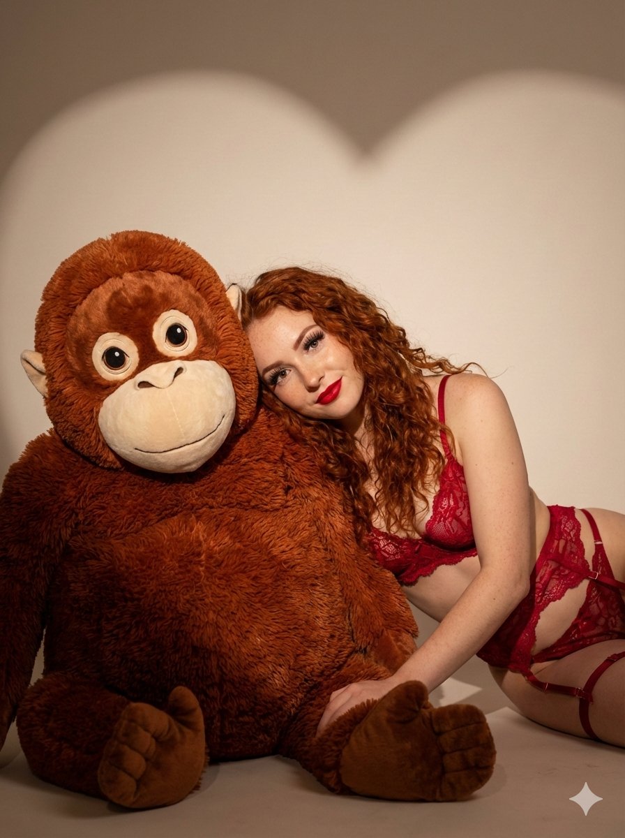 Intimate Portrait with Giant Stuffed Orangutan 1