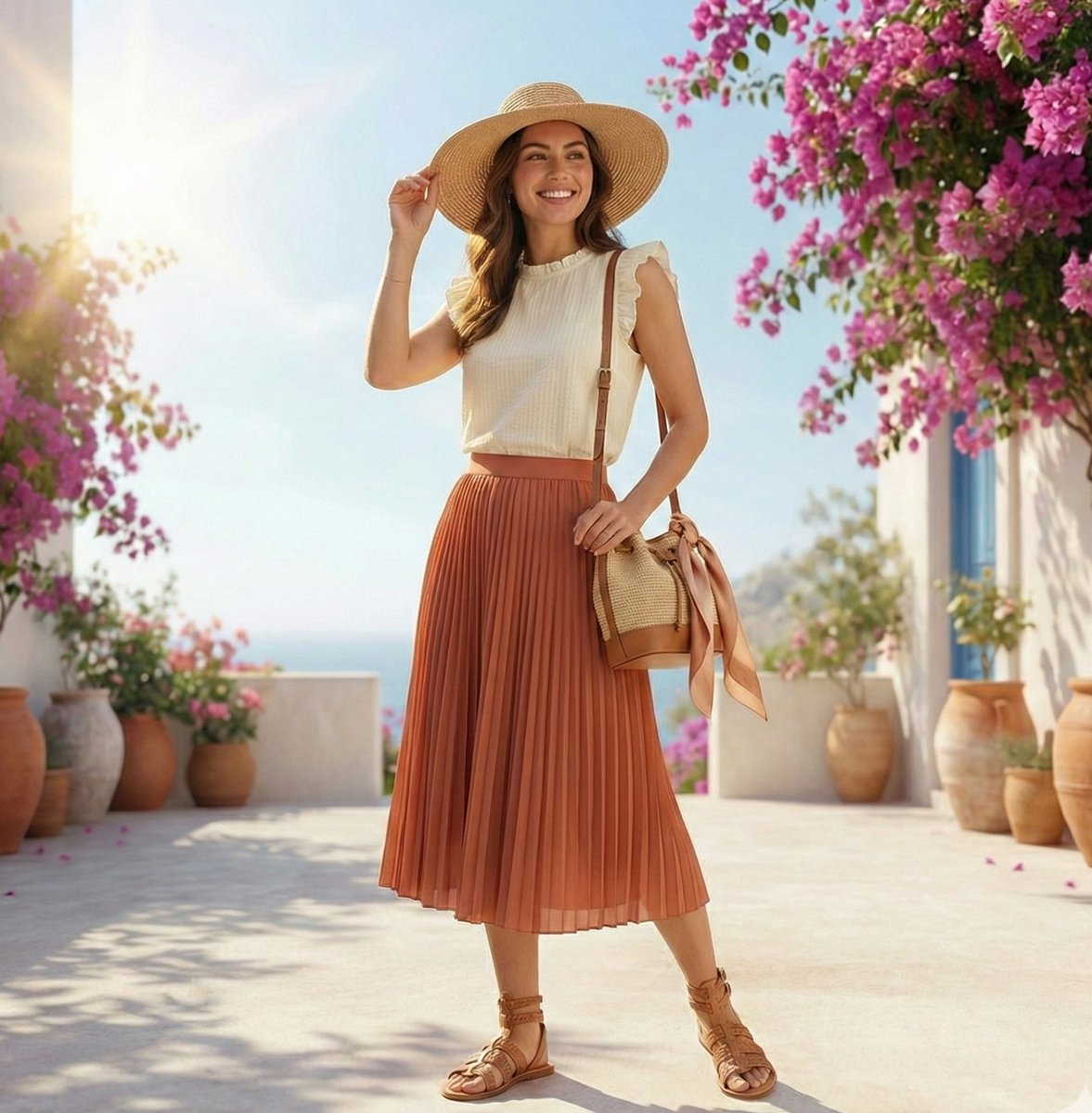 High-Fashion Summer Outfit Infographic with Exploded Composition 1