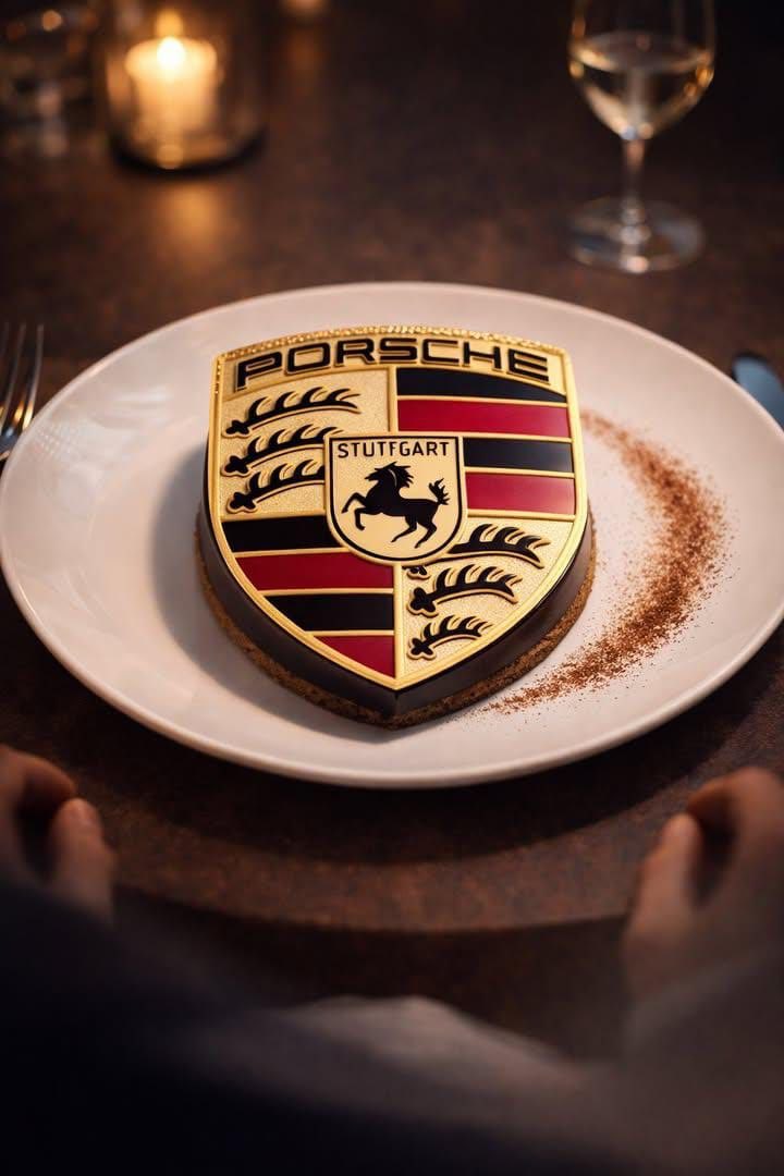Fine-Dining Dessert Photography of a BMW Logo Mousse Cake 2