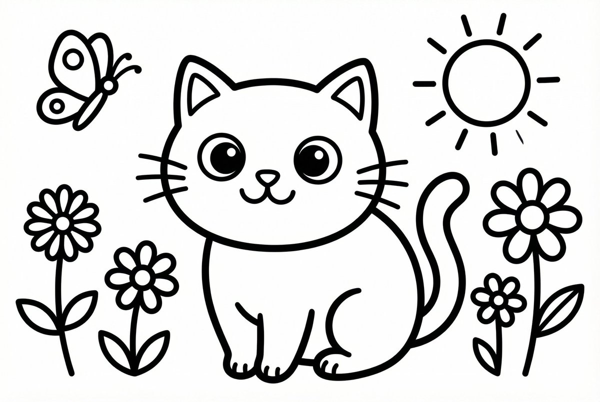 Coloring book line art prompt for Nano Banana Pro 2