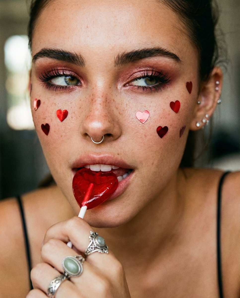 Coquette Soft Grunge Portrait with Lollipop 2