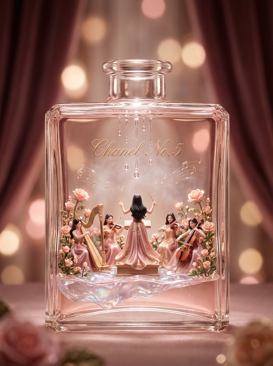 Luxury Skincare Diorama in a Perfume Bottle 1