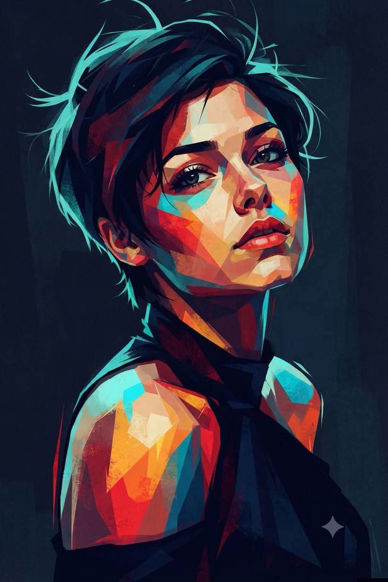 Geometric Cubist Portrait Illustration 1