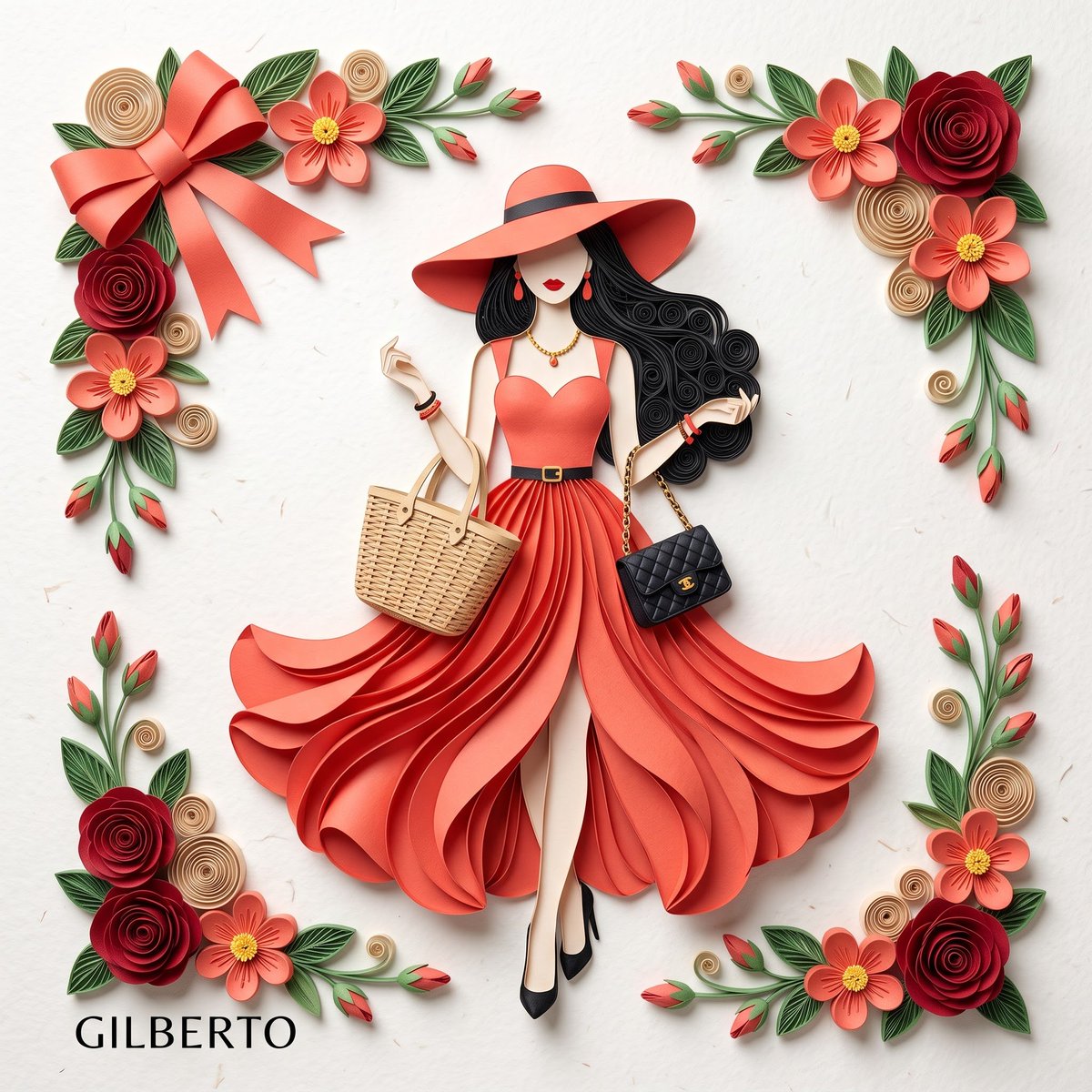 3D Layered Paper Quilling Fashion 1