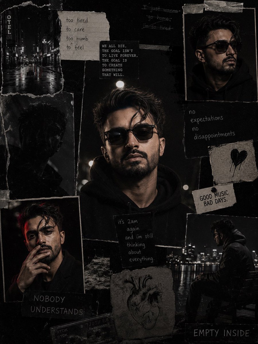 Dark Cinematic Diary Collage 1