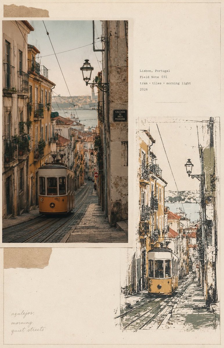 信息图 / 教育视觉图 - 复古旅行日志拼贴画 2