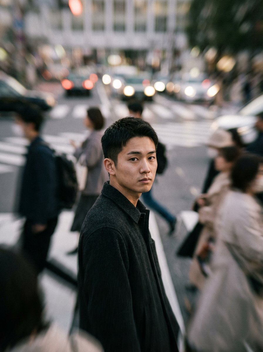 Cinematic Portrait Prompt: Focus in a Crowd 2