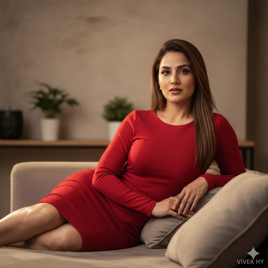 Ultra-Detailed 8K Portrait of a Confident Woman in Red 1