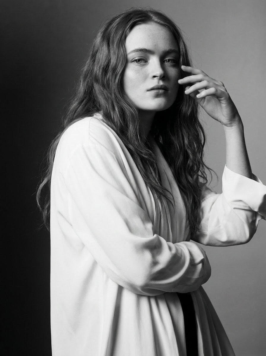 High-Fashion Monochrome Studio Portrait 2