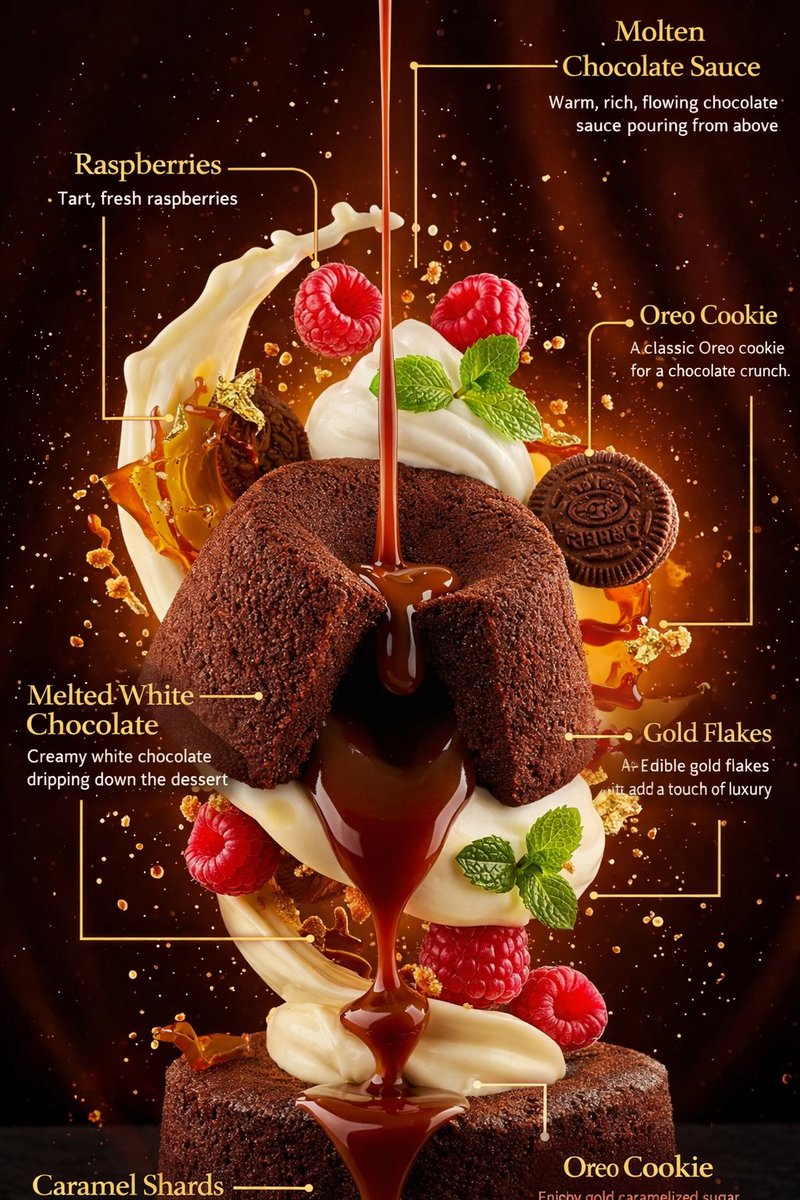 Hyper-Realistic Exploded Food Infographic Prompt 3
