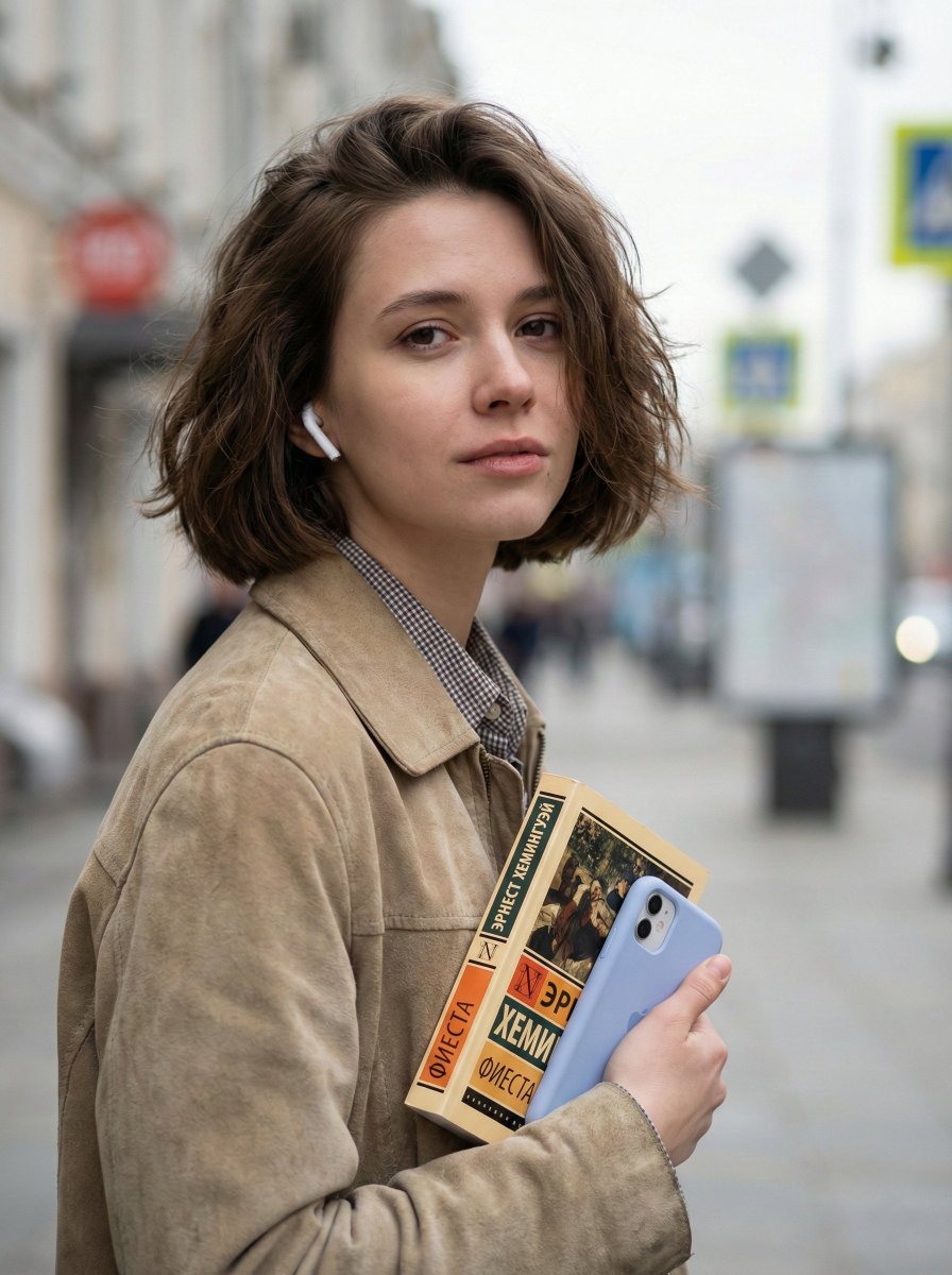 Photorealistic Street Portrait with Bokeh Background 1