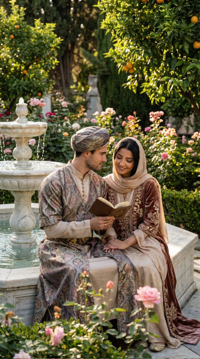 Historical Romantic Editorial Scene in an Ottoman Garden 1
