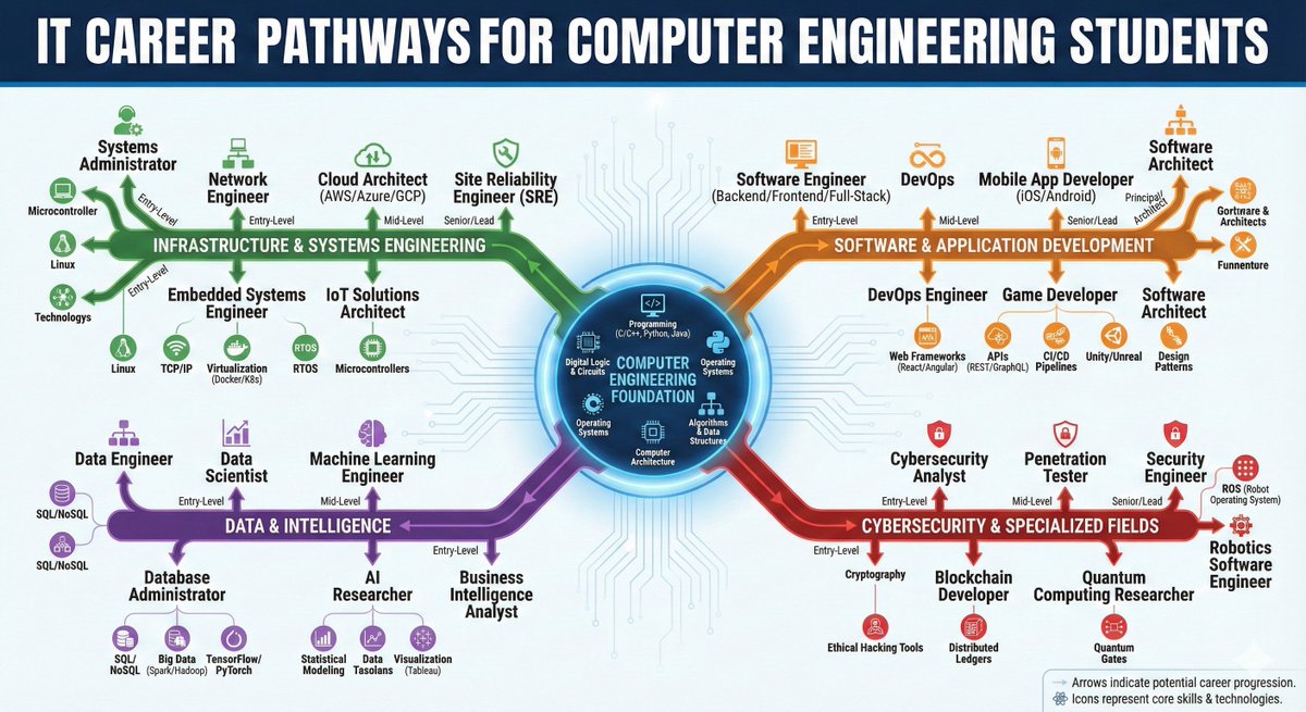 High-detail IT careers infographic (Thai/English mix) 2