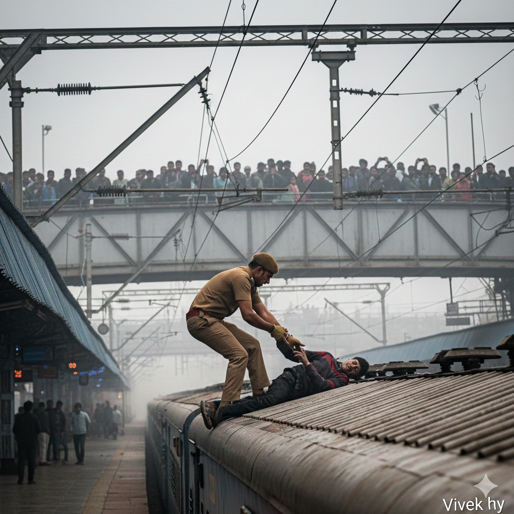 Dramatic Cinematic Train Rescue Scene Prompt 1