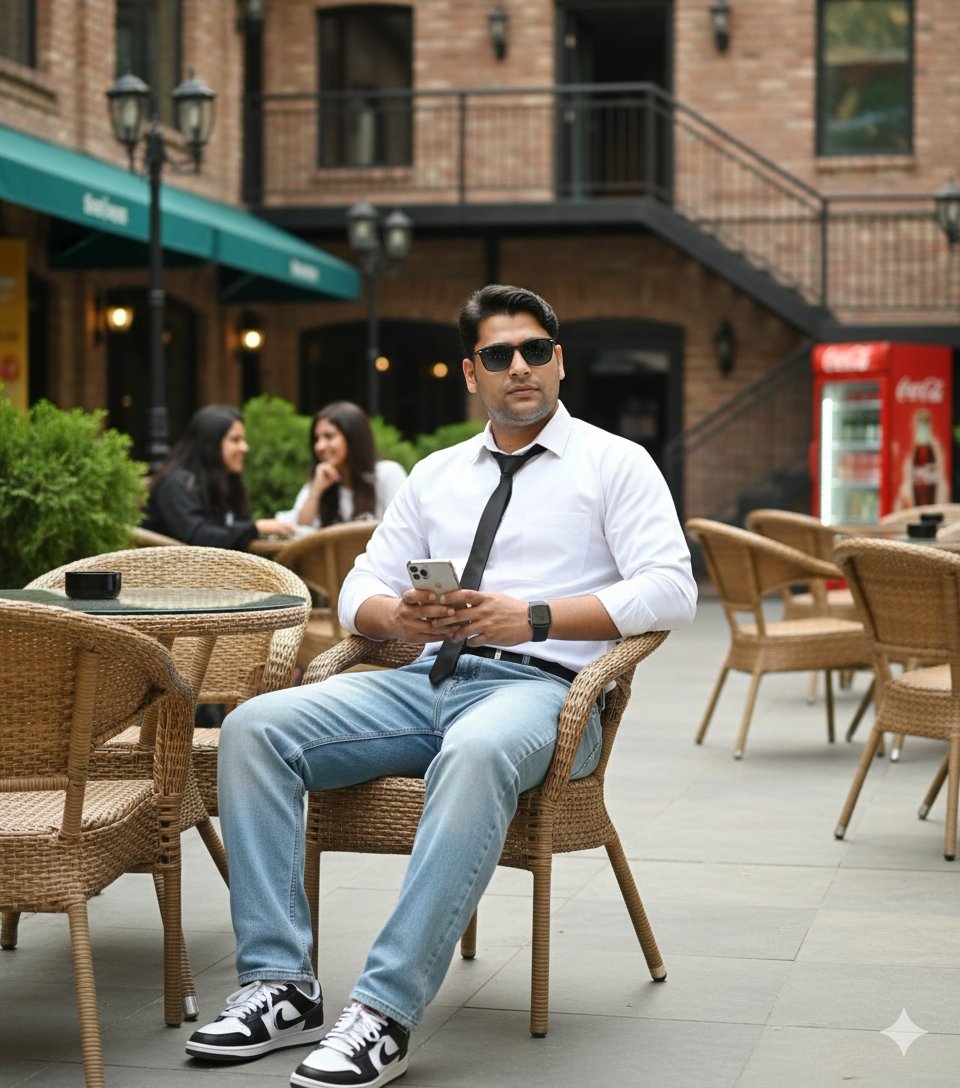 Ultra-Realistic DSLR Photo of an Indian Man in a Café 1