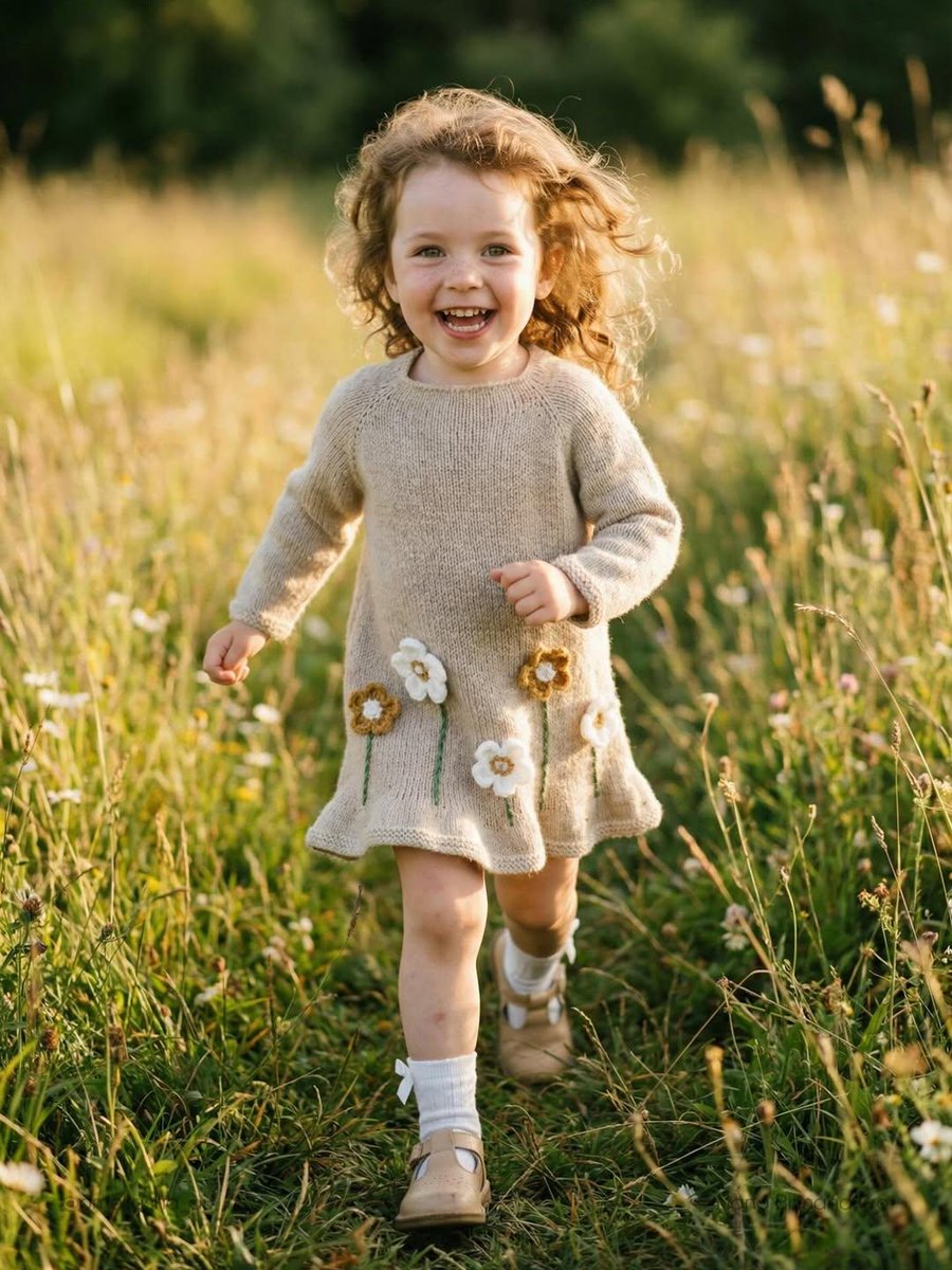 Lifestyle Photo of Toddler Running in Sunlit Meadow 2