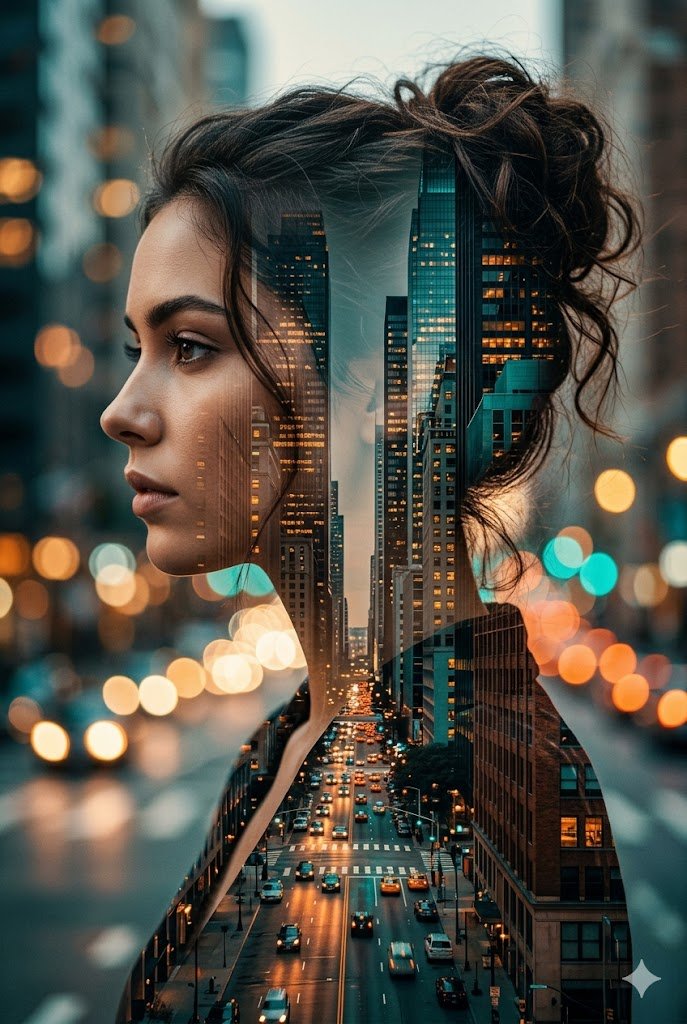 Cinematic Double Exposure Portrait 1