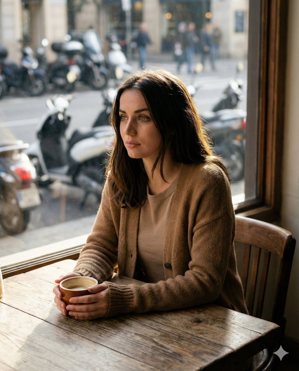 Cinematic Portrait in a Cozy Cafe 1
