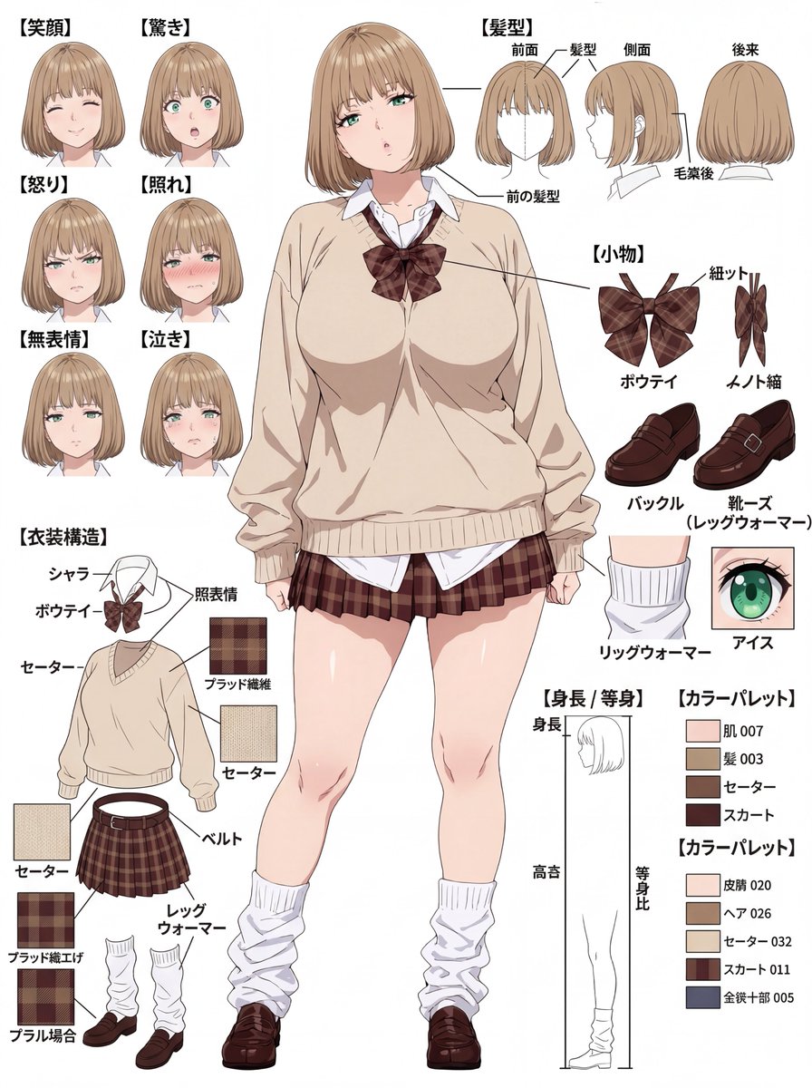 Anime Character Reference Sheet Prompt (Nano Banana 2) 3