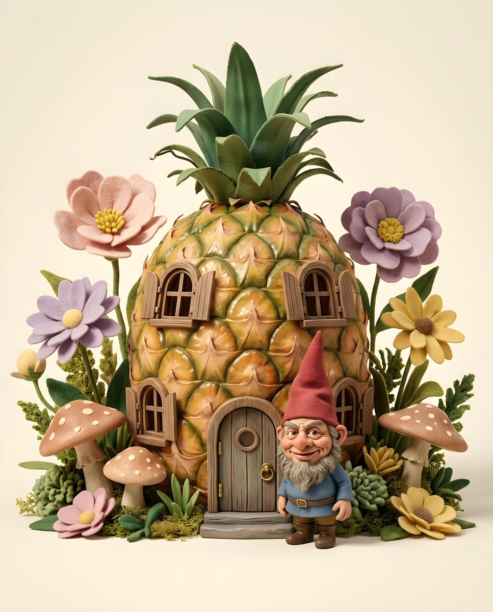 Whimsical Pineapple House Illustration 1