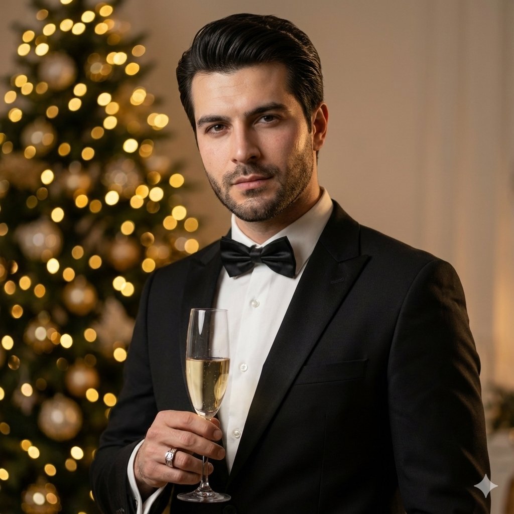 Cinematic Editorial Portrait of a Young Man in a Tuxedo 1