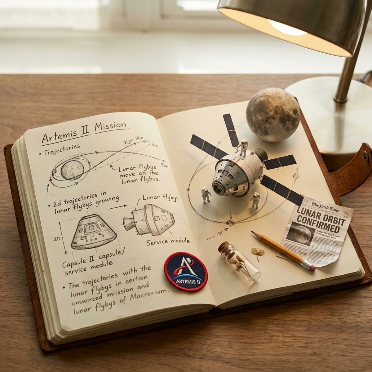 Artemis II Mission Journal Diorama