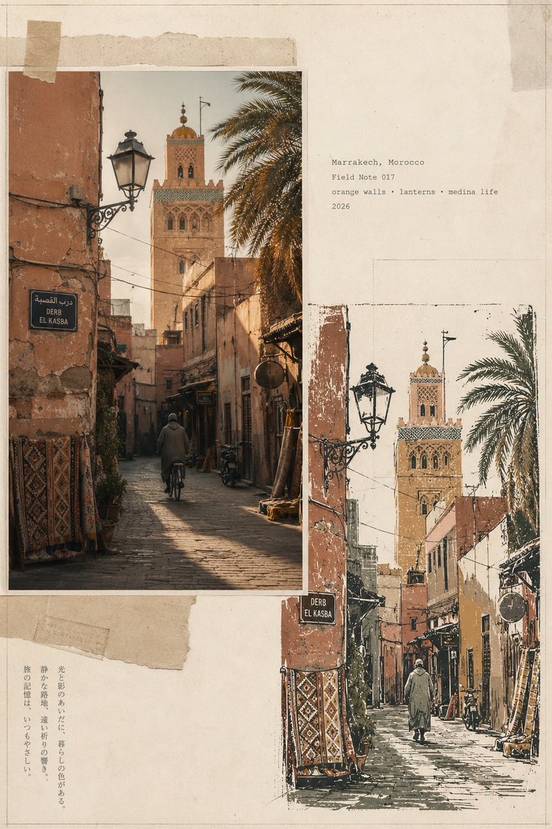 信息图 / 教育视觉图 - 复古旅行日志拼贴画 3