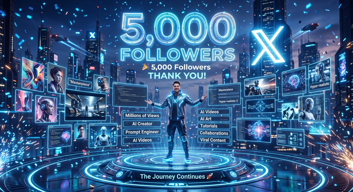 Futuristic AI Milestone Celebration 1