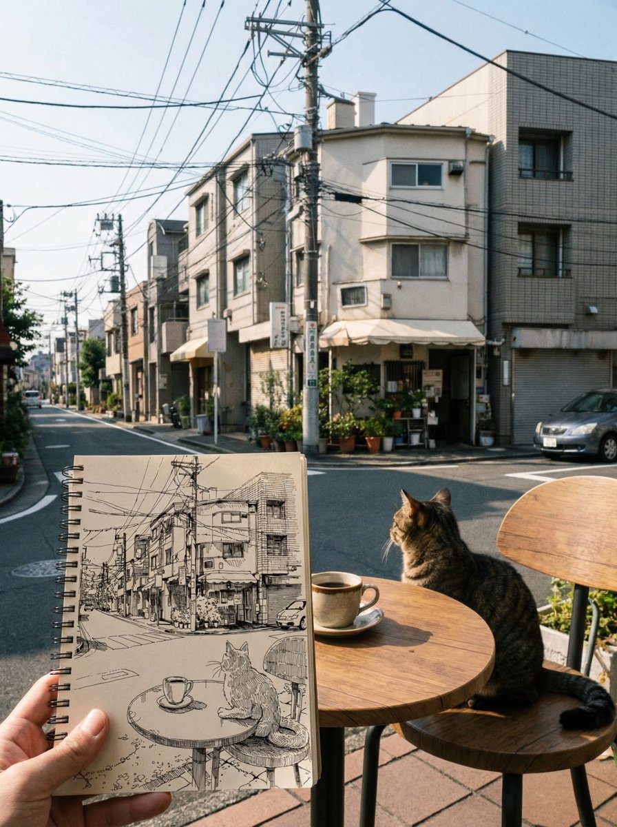 Drawing Comparison Photo Prompt (General AI Image Generation) 2