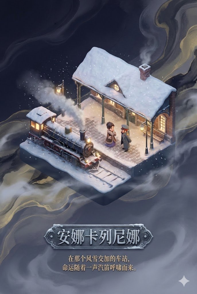 Anna Karenina Diorama Poster in DreamWorks Style 1