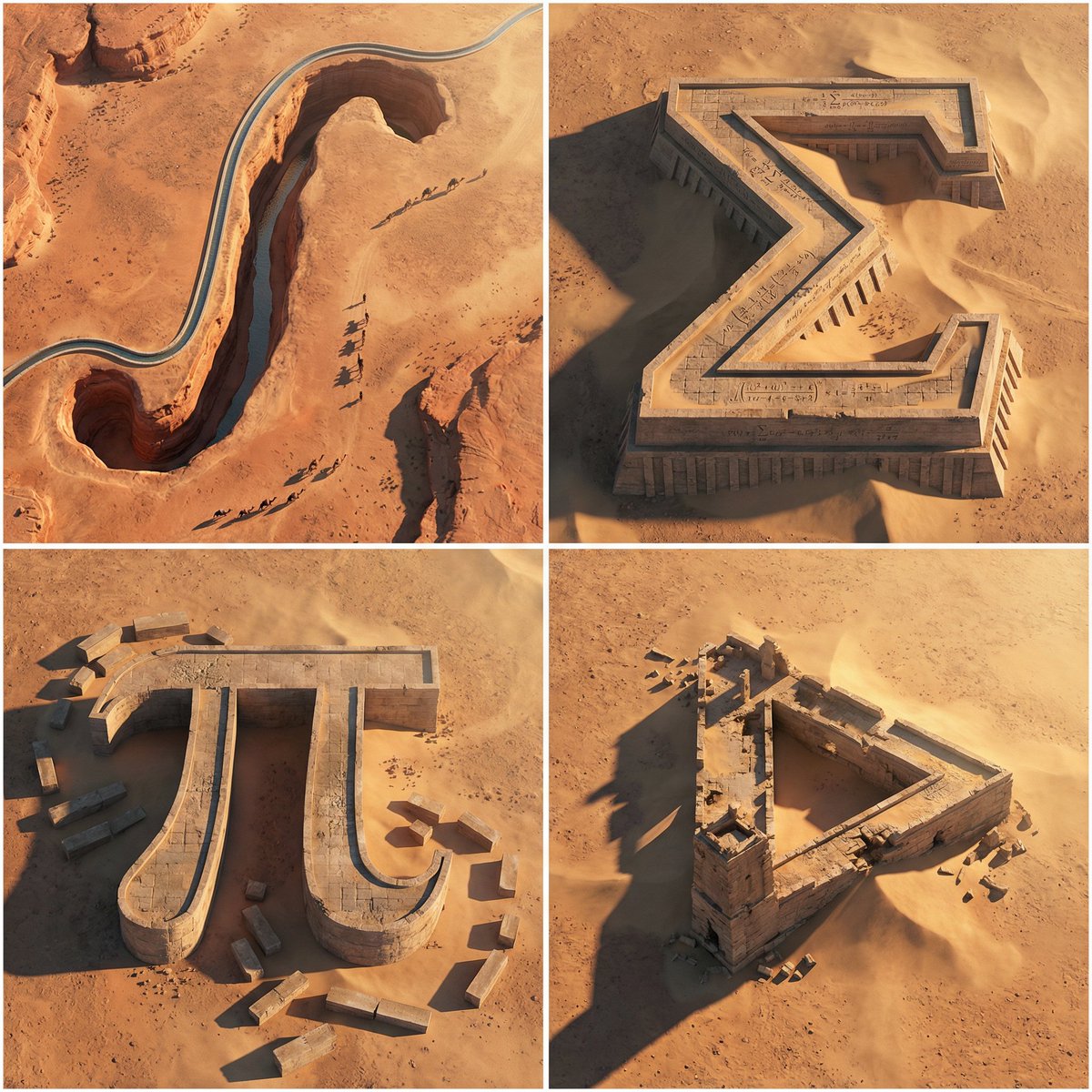 Monumental Mathematical Symbols as Terrain Typography 1