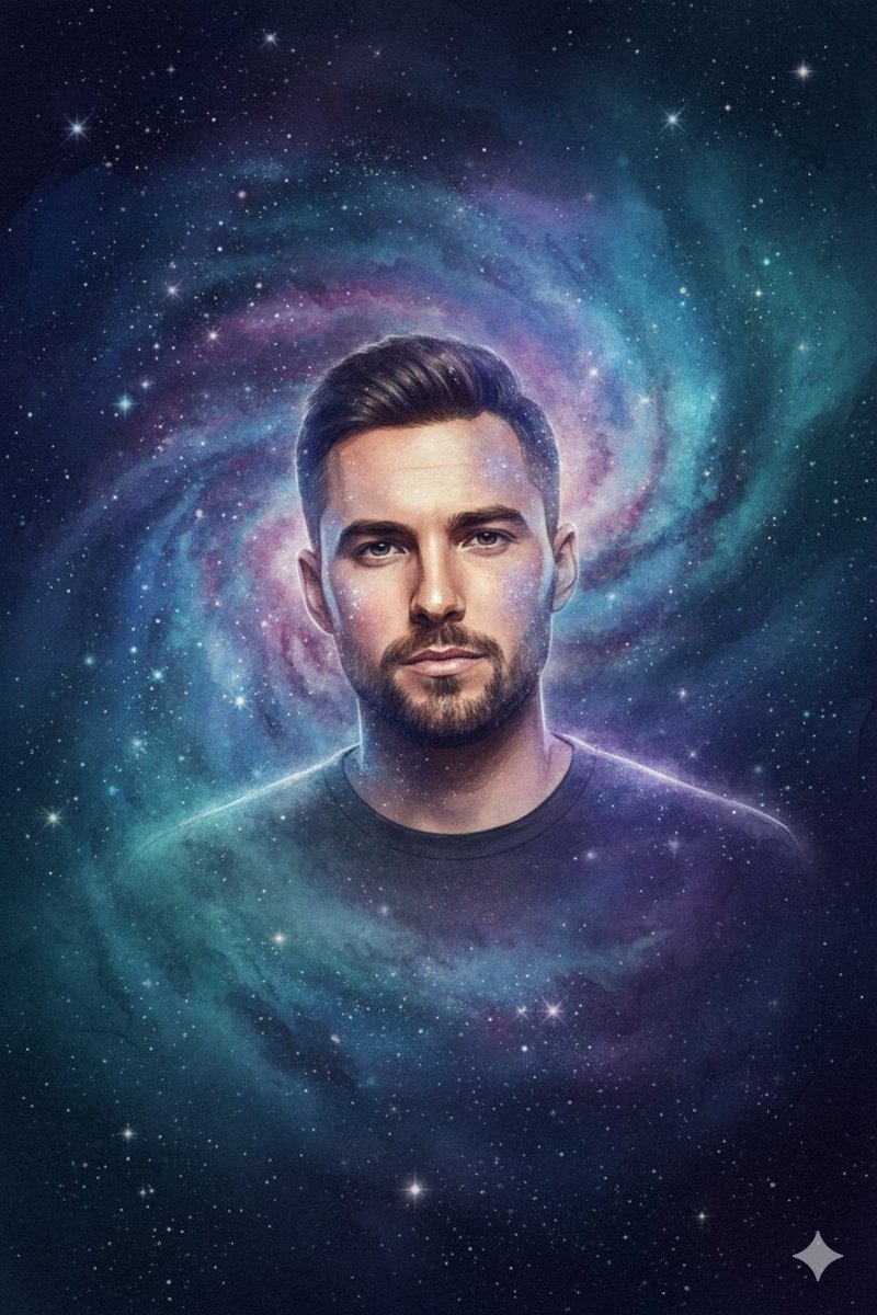 Cosmic Galaxy Watercolor Portrait (Identity Preservation) 1