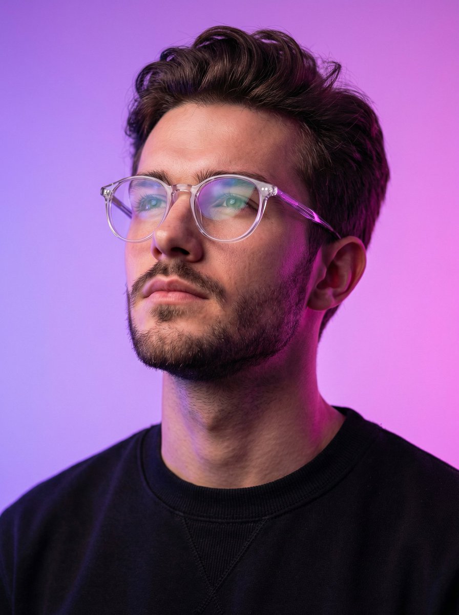 Cyber-modern portrait with neon lighting 1