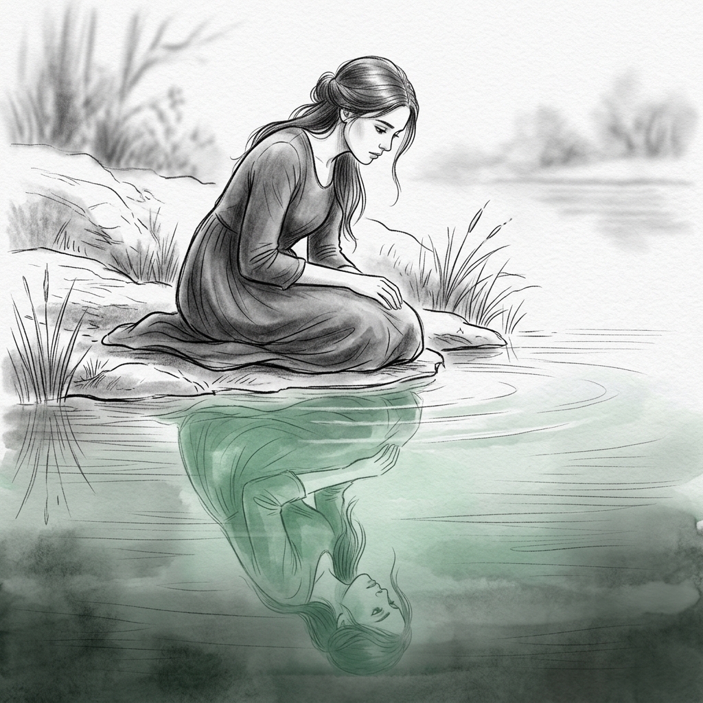Isometric Zen Woman Line Art 3