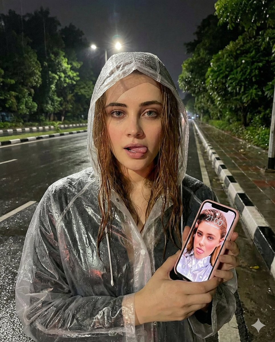 Nighttime Rain Selfie with iPhone Reflection 1