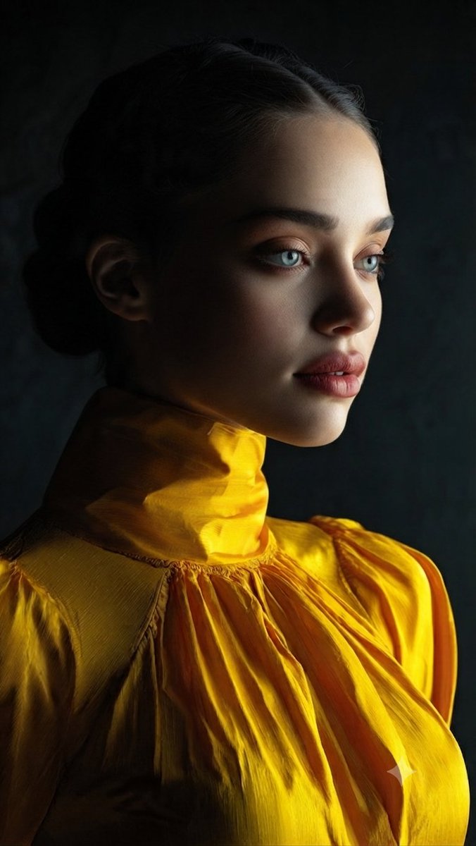 Yellow Silk Studio Portrait 2