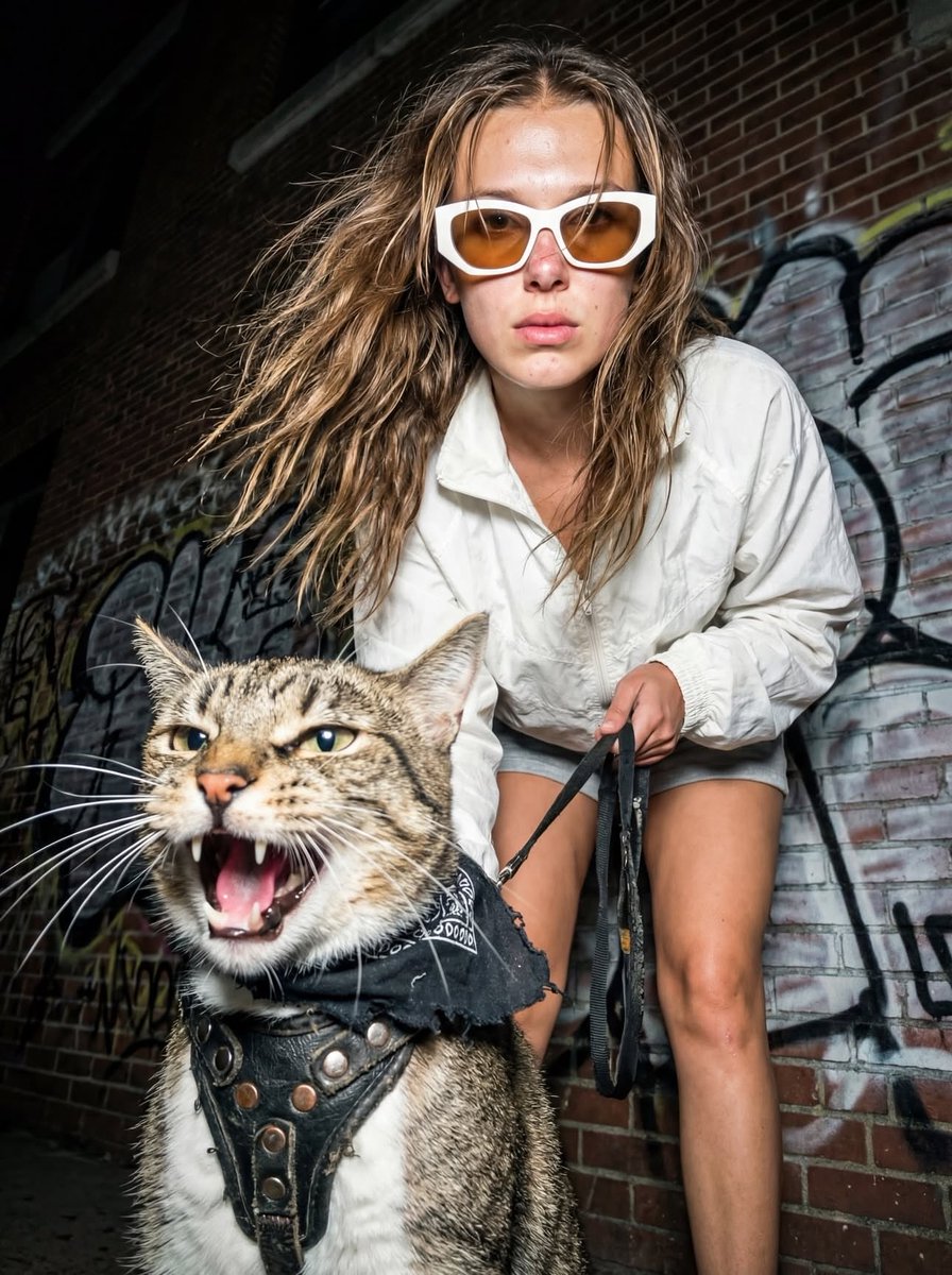 Edgy Flash Photography Portrait with Cat 3