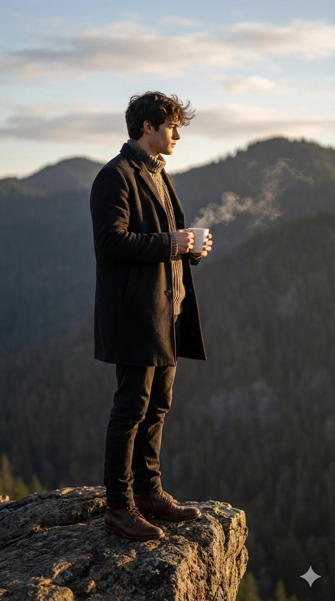 Cinematic Sunrise Portrait on a Cliff Edge 2