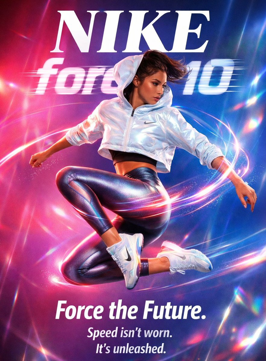 Futuristic Nike Fashion Ad with Light Trails 2