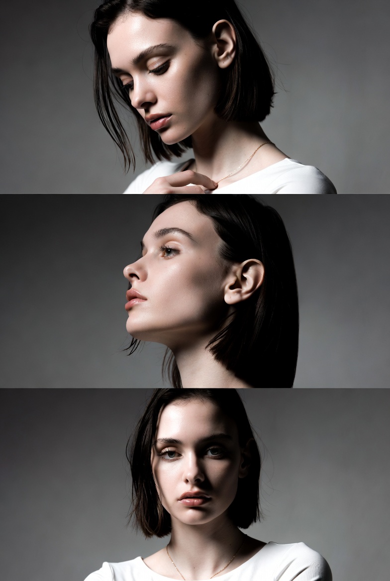 Monochrome Fashion Editorial Triptych (Female) 2