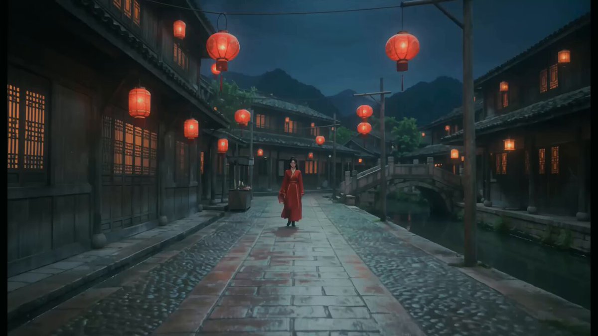 Cinematic Wuxia Night Scene