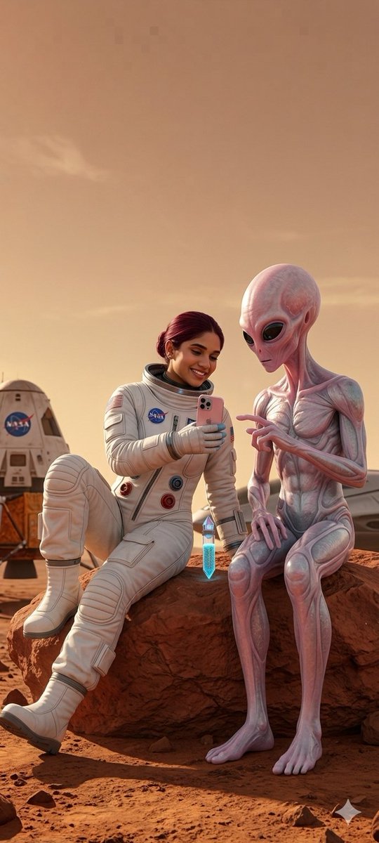 Martian Astronaut and Alien Exchange 2