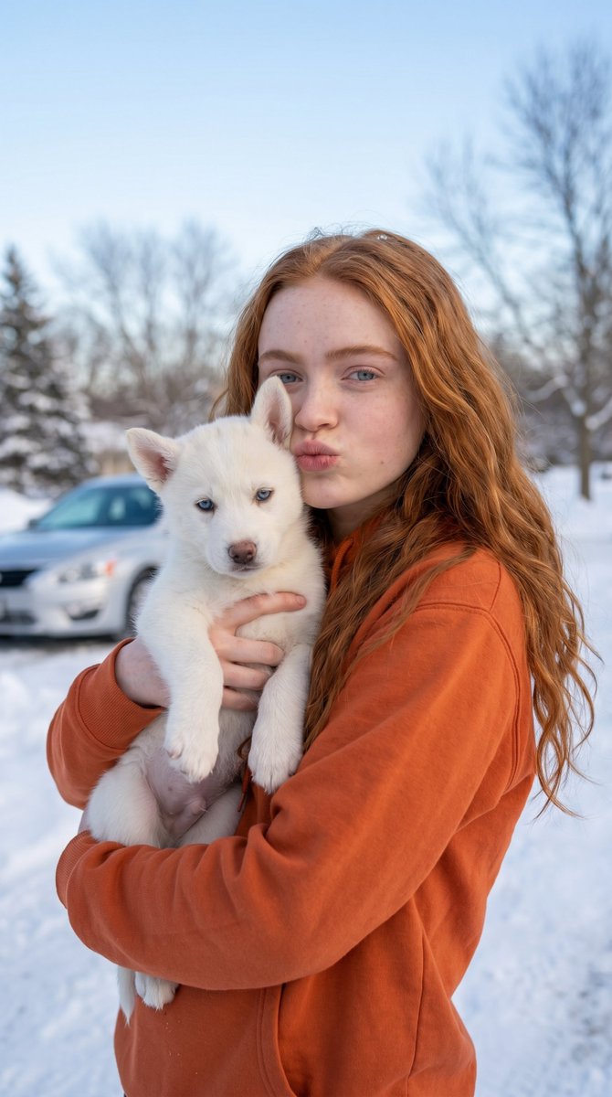 Playful Winter Puppy Portrait 3