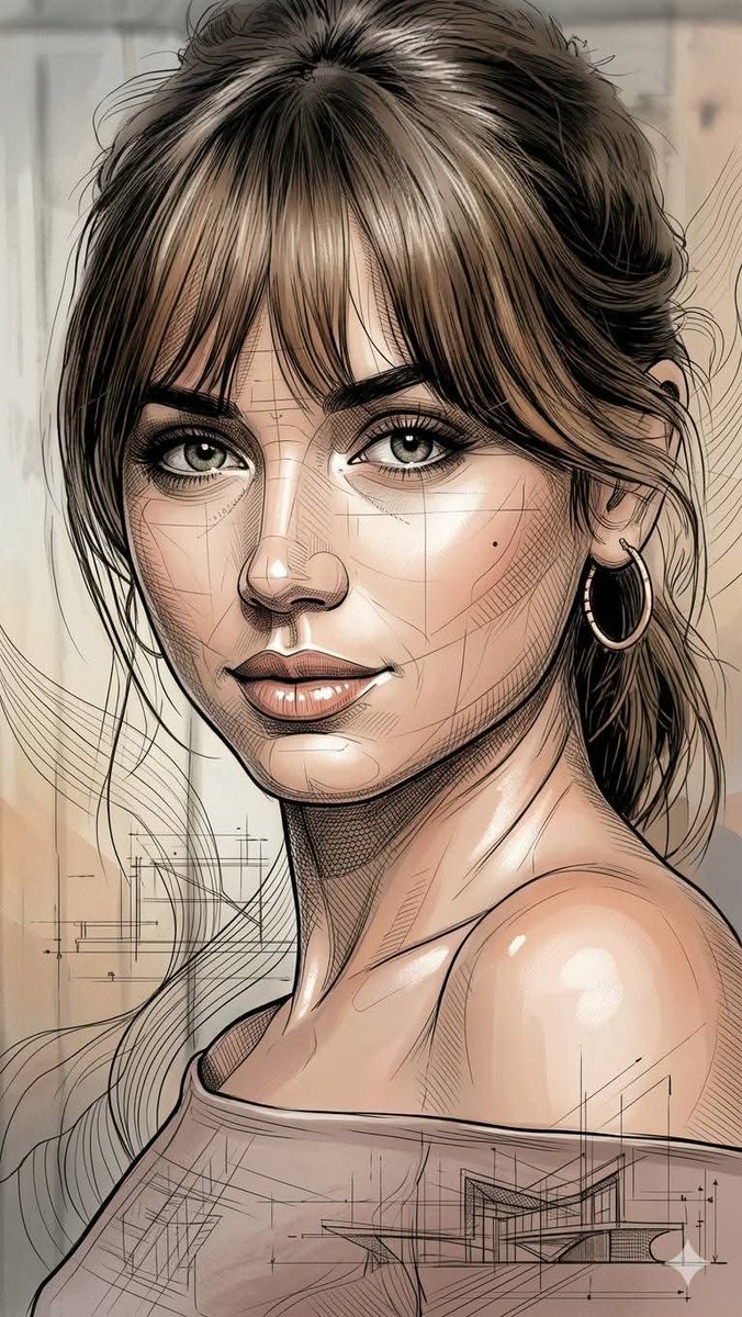 Architectural Ink Digital Portrait 3